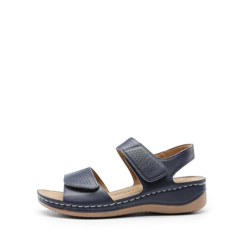 DREAM PAIRS Women's Summer Comfortable Dressy Flats Sandals Open Toe One Band Casual Walking Shoes