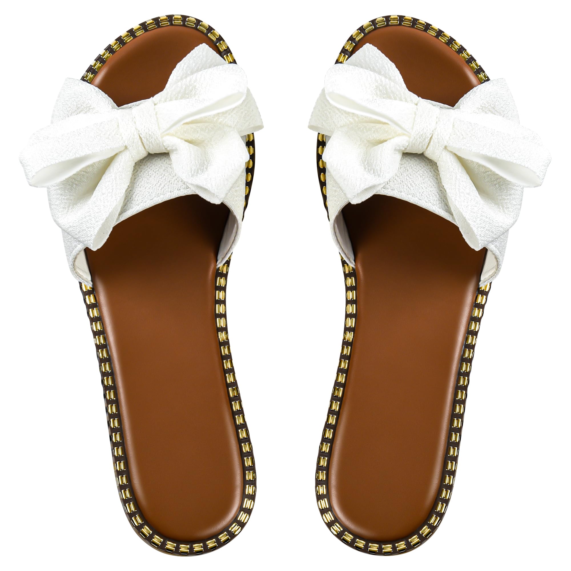 Sksshion Women's Open Toe Summer Slides Flat Sandals Cool Comfortable Slip On