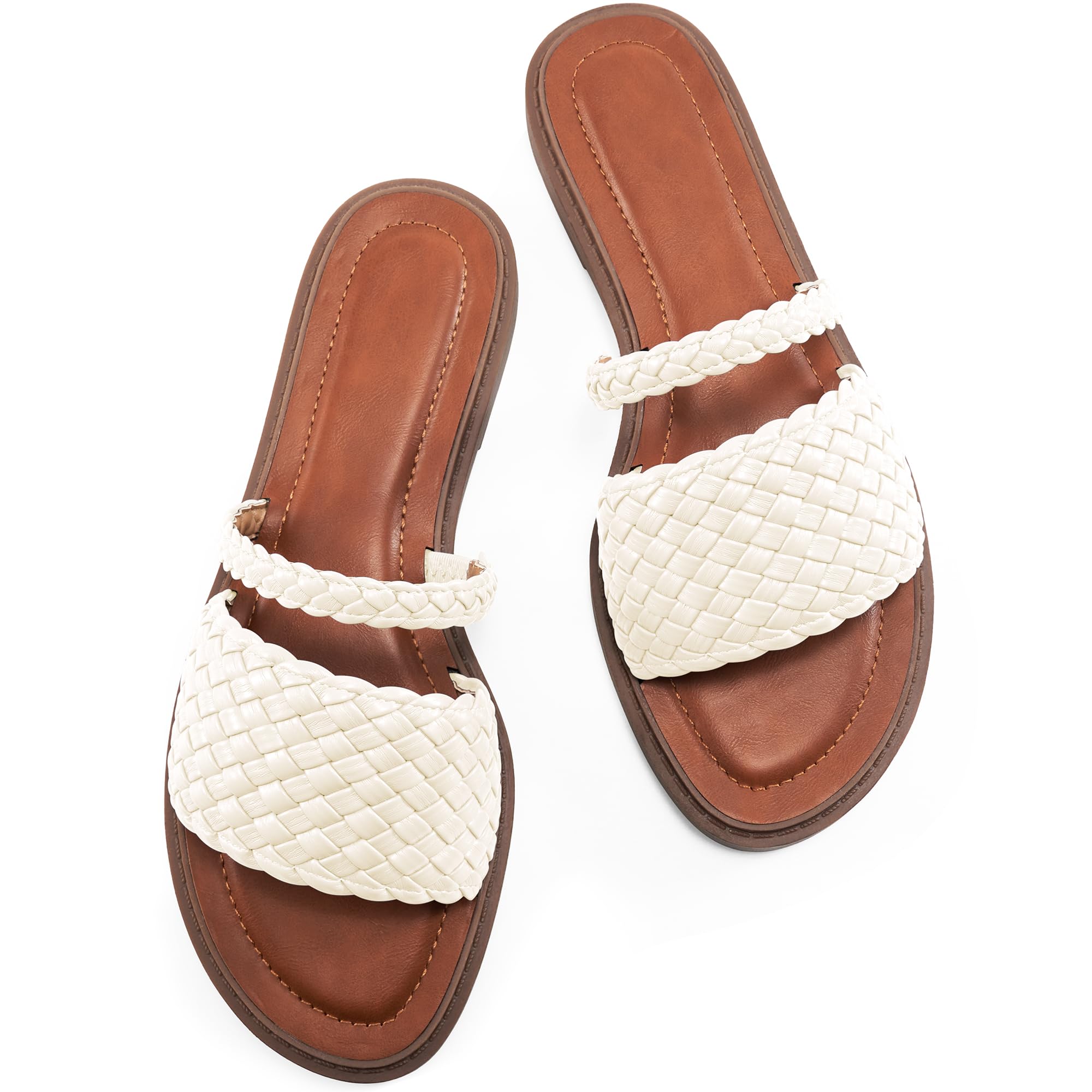 Reimferce Women's Comfortable Summer Beach Sandals - Braided Casual Walking Shoes